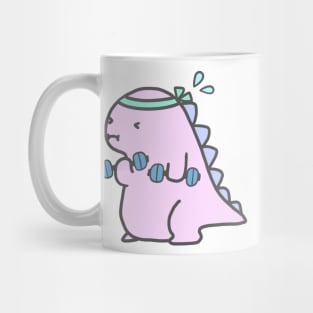 Kawaii Pink Chubby Dinosaur Workout Mug